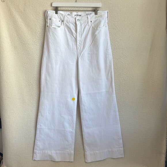 J Crew Wide-leg denim trouser in white Womens Size 32 White - Picture 4 of 12